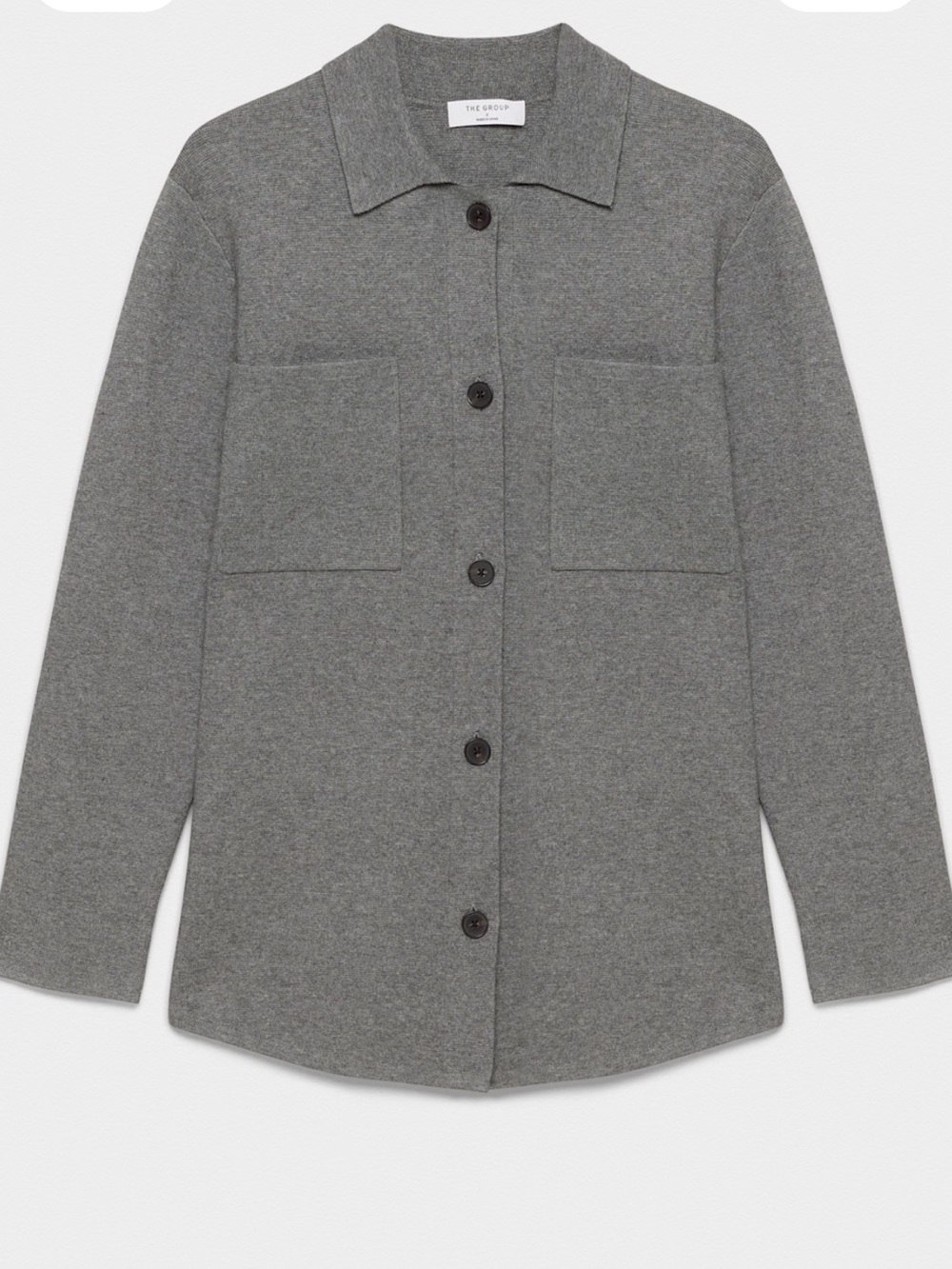 Aritzia Babaton Gray Button-Front Shirt Jacket